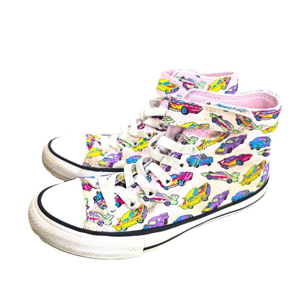 Converse Pink Muscle Retro Cars Need For Speed High Cut Sneakers - Picture 2 of 8